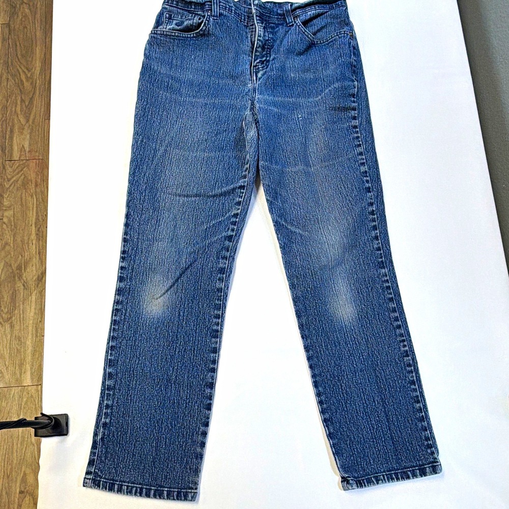 Gloria Vanderbilt Amanda Womens Straight Leg Jeans High Rise Medium Wash Blue 8